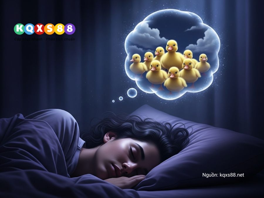 Mơ thấy đàn vịt con bơi lội báo hiệu sự hòa hợp và vận may đang đến