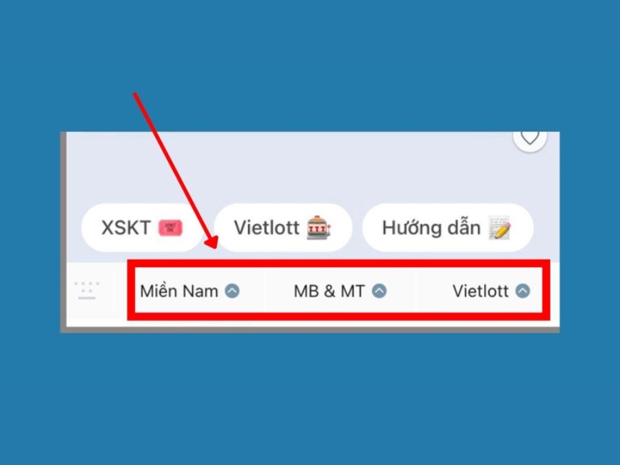 chọn loại vé số cần dò trên Zalo