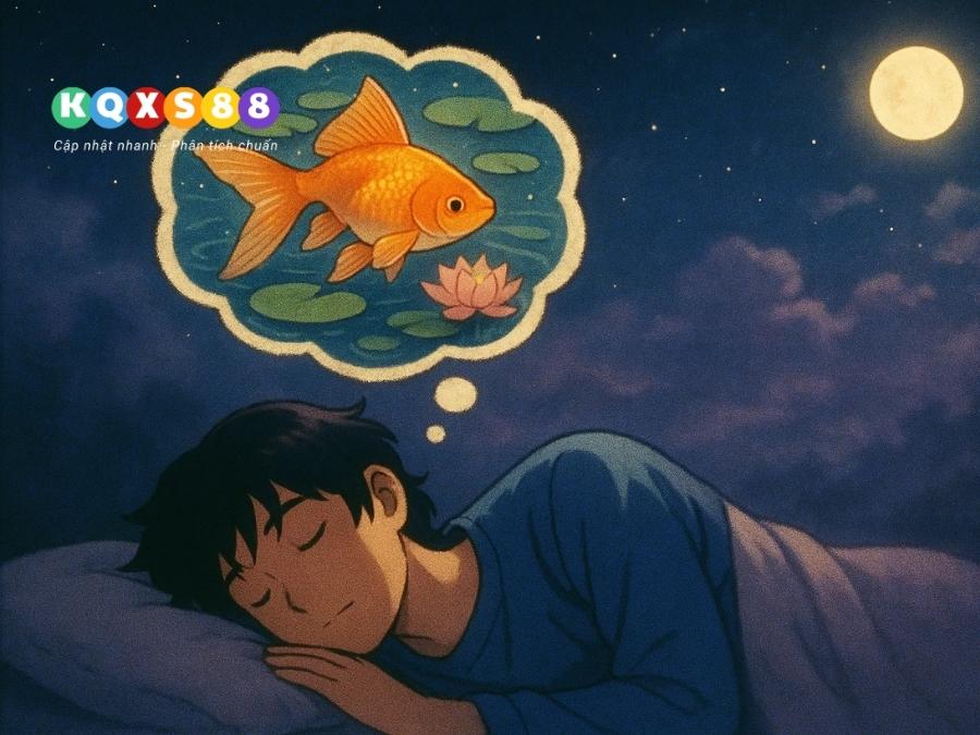 Nằm mơ thấy cá chép vàng đang bơi lội trong hồ sen