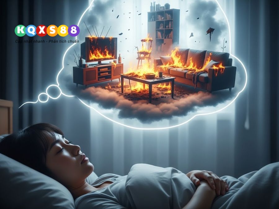 mơ thấy hậu quả của đám cháy nhà như mất nhà, thiêu tài sản