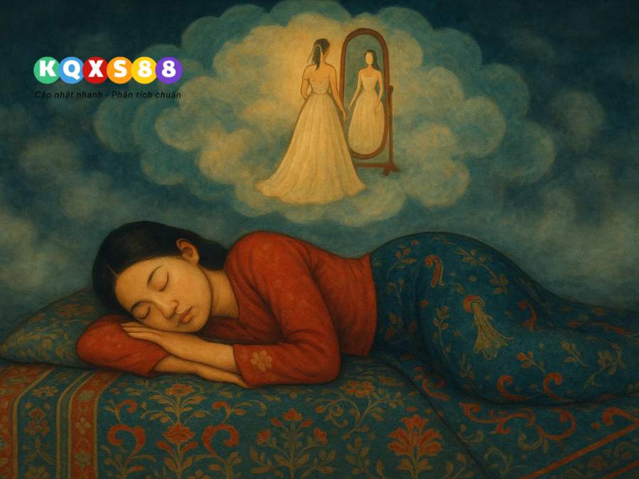 Mơ đi thử váy cưới báo hiệu bước ngoặt quan trọng và thay đổi trong tình cảm