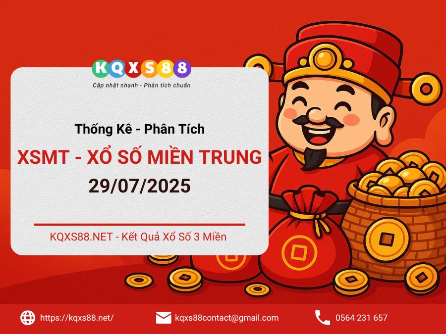 Phân tích XSMT Thứ Ba ngày 29/07/2025 – Kết quả xổ số miền Trung