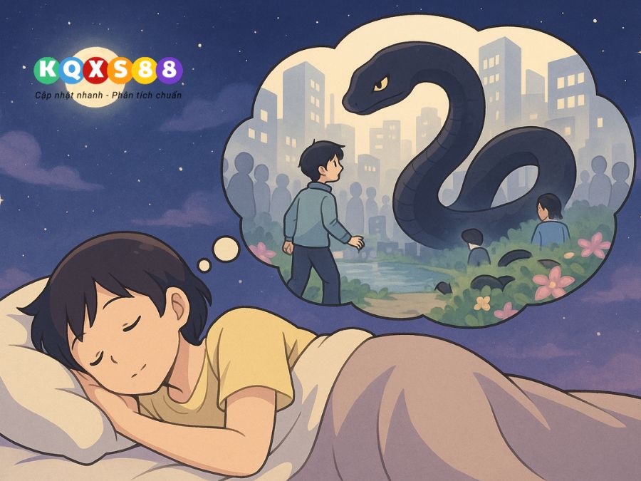 Nằm mơ thấy mình đang đối mặt với một con rắn đen khổng lồ