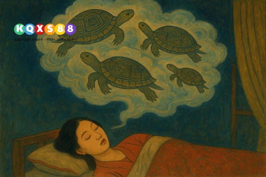 Rùa bò vào sân hoặc nhiều rùa xuất hiện tượng trưng cho tin vui và nền tảng vững chắc