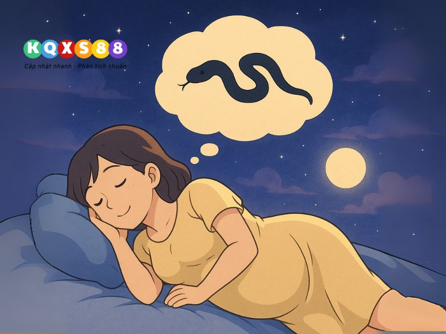 Một người phụ nữ đang mang thai nằm mơ thấy một con rắn đen